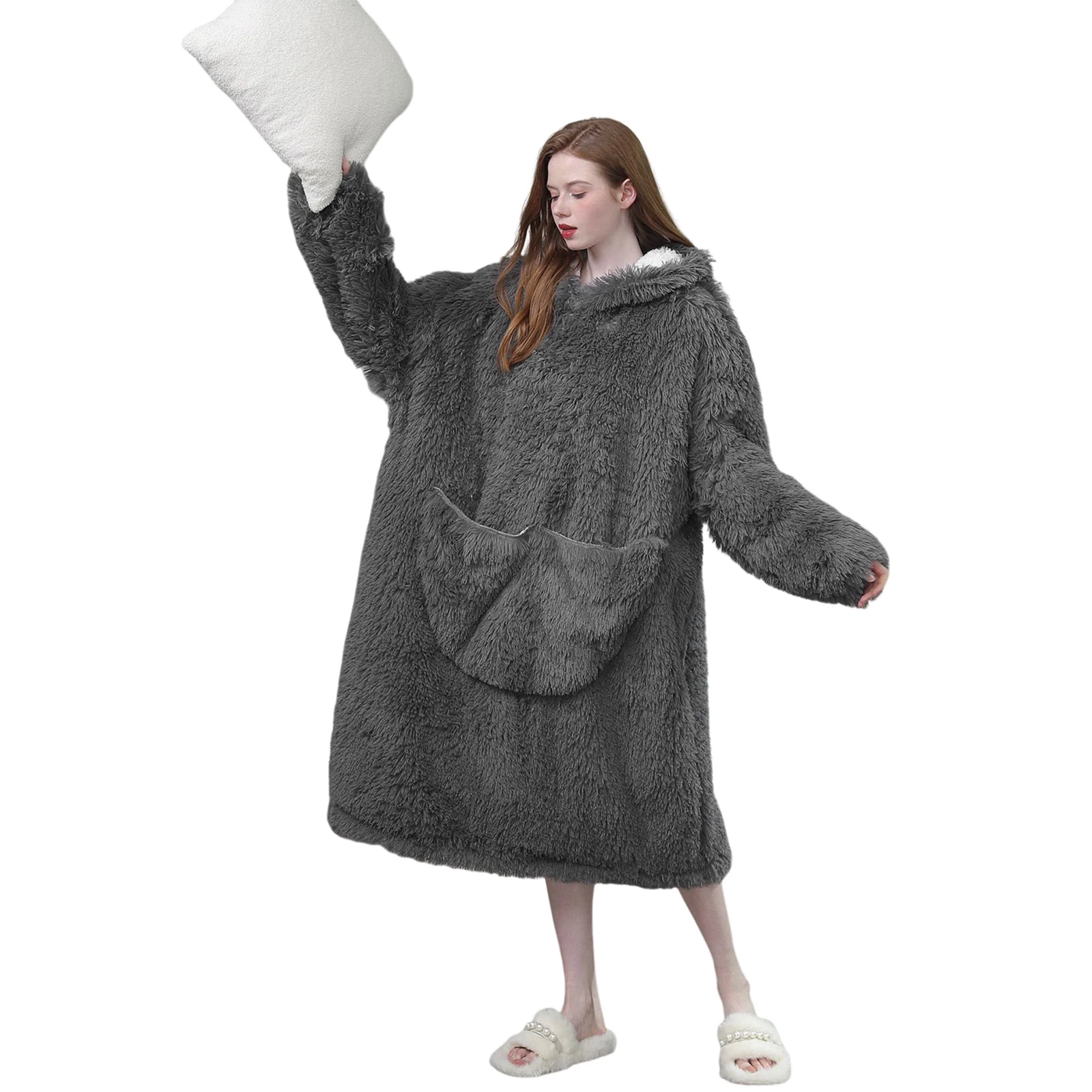 

Новое одеяло, толстовка с карманом, Фланелевое переносное одеяло, толстовки, теплое уютное одеяло, толстовка 43 дюйма, одеяло с капюшоном большого размера