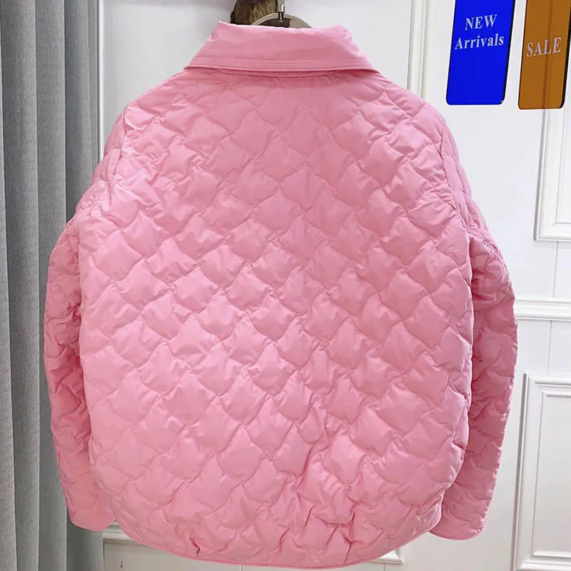 2023 Winter New Casual Down Jacket South Korean Fashion Little Fragrance Coats Sweet Fresh White Duck Lapel Top Loose Parkas