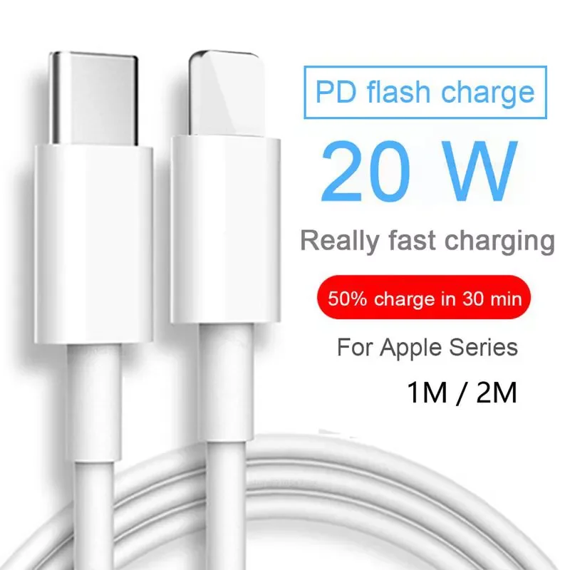 

USB Type C PD 20W Cable for iPhone SE 13 12 11 Pro X XS 8 Fast USB C Cable for iPhone Charging 1M 2M USB Type C Cable Wire Cord