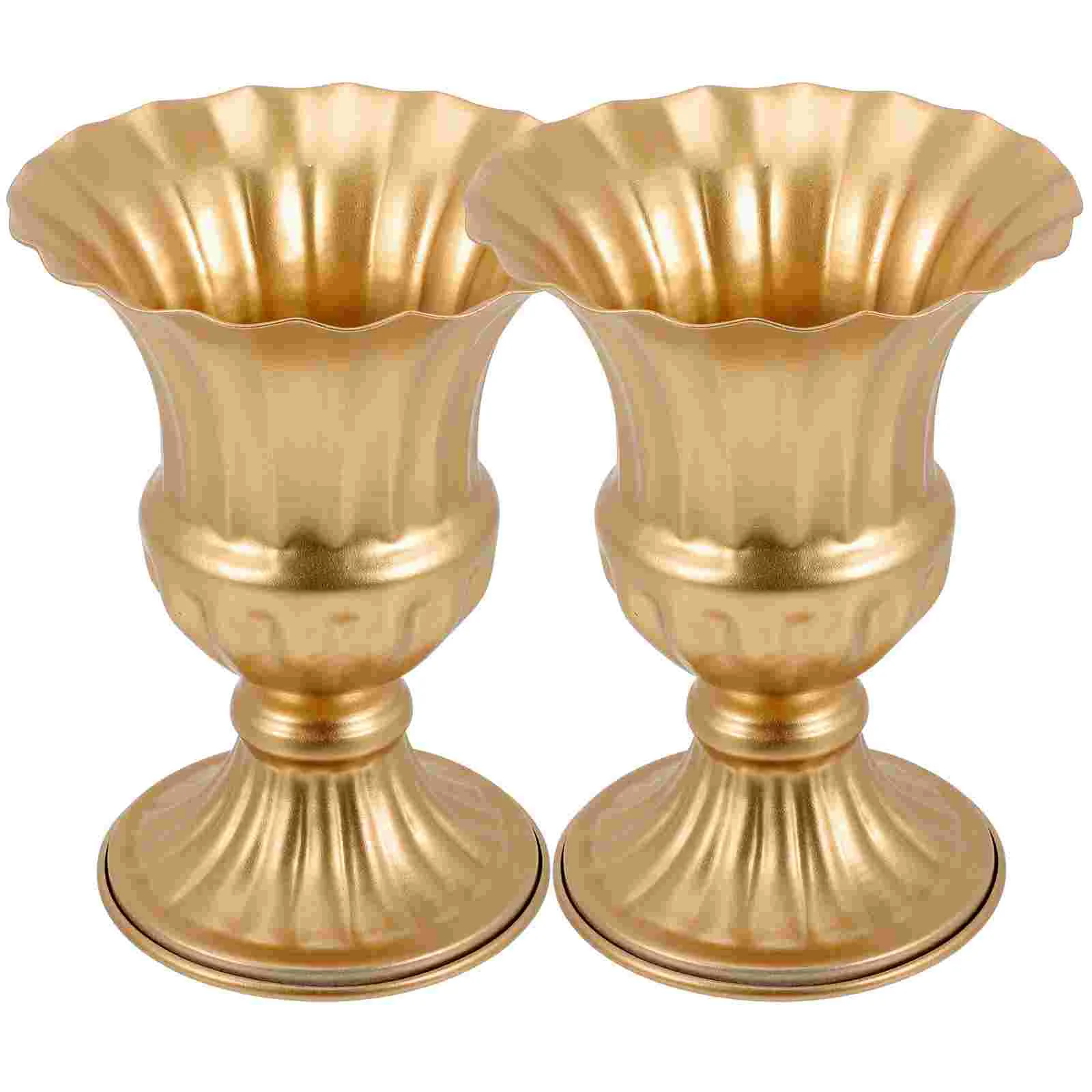 

2 Pcs Artificial Flower Vase Grave Pots Outdoor Plants Vintage Home Decor Artistic Container Urn Memorial