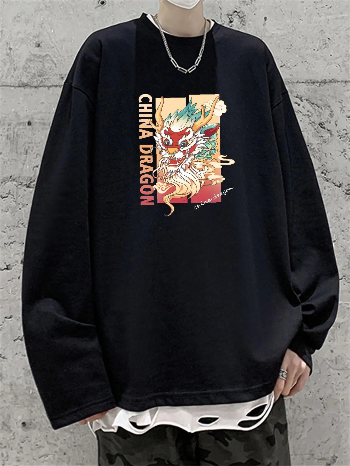 Футболка Y2k мужская с длинным рукавом винтажная Повседневная тенниска из чистого