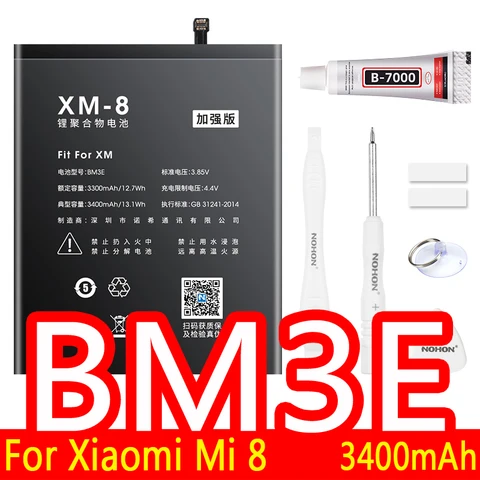 Аккумулятор NOHON для Xiaomi Mi 9T Pro 8 Lite 9 SE 11 POCO X3 NFC F1 Redmi Note 10 9 8 Pro 7 Сменный литий-полимерный батарея для мобильного телефона