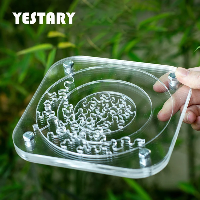YESTARY 1000PCS Acrylic 3D Puzzle Toys Brain Tease Jigsaw Puzzle Toys Ten Level Difficulty Irregular Puzzle Toys For Adult Gifts