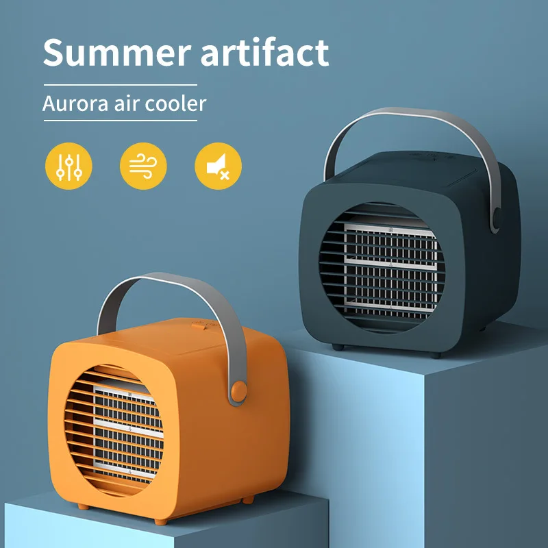 

Portable Small Silent Air Cooler Office Mobile Air Conditioning Spray Humidification Refrigeration Aromatherapy Machine 2023 New