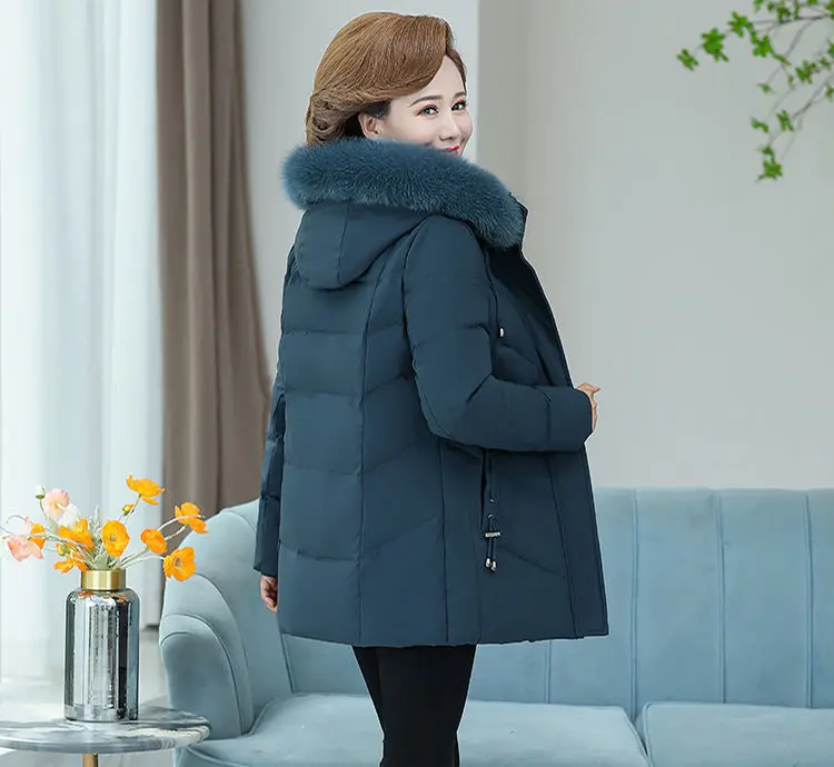 

Женская теплая куртка на белом утином пуху, с круглым вырезом и капюшоном, однотонная ветрозащитная парка, T935, для осени и зимы