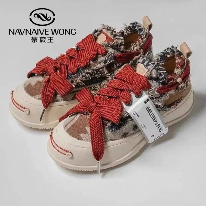 

Large base small big ugly of canvas shoes breathable leisure shoes