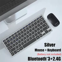 bluetooth 5 0 2 4g wireless keyboard and mouse combo mini multimedia keyboard mouse set for laptop pc ipad macbook android