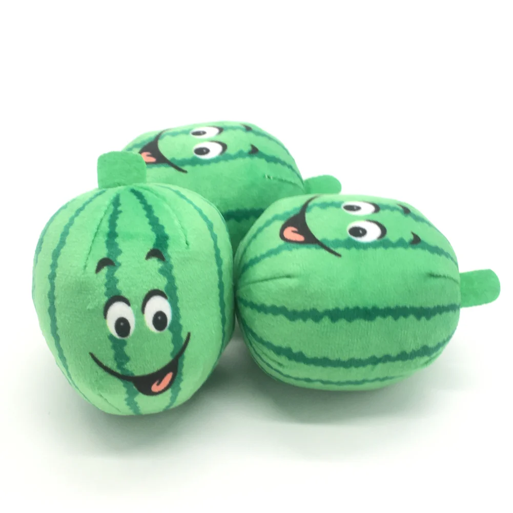 

Cartoon Plush Watermelon Dog Chew Squeak Toys Interative Cute Toy Puppy Cat Teeth Clean Molar Squeaking Toy Ball Pet Products
