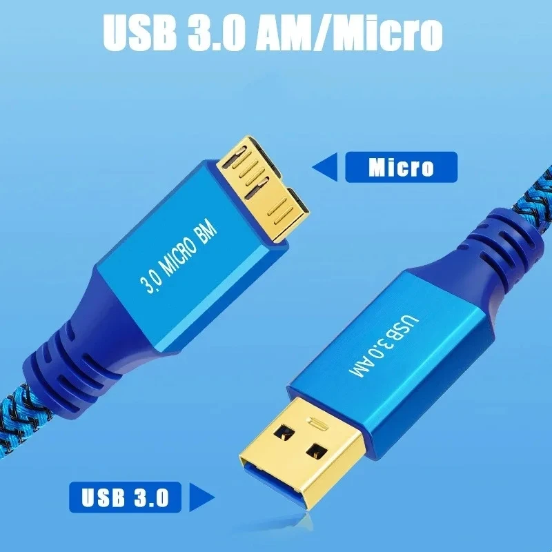 Кабель для передачи данных Micro USB 3 0 с оплеткой B и левым/правым углом совместимый
