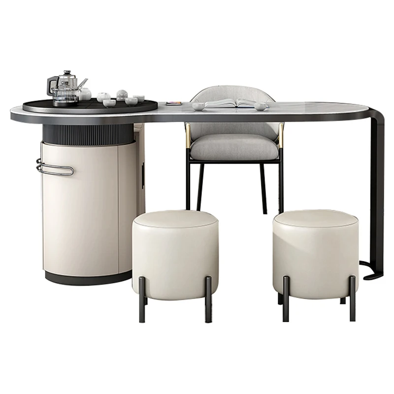 

Fully Automatic Slate Tea Table Modern Office Coffee Table Home Table and Chair Combination