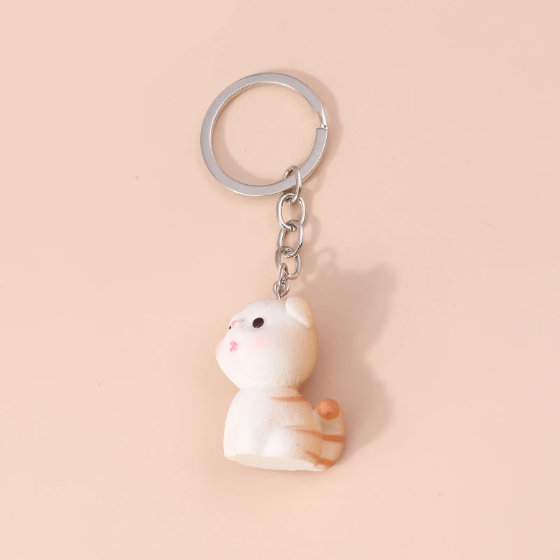 

Cute 3D Cartoon Cat Keychain Resin Animal Keyrings for Women Man Car Key Handbag Pendants Key Chains DIY Jewelry Accessories