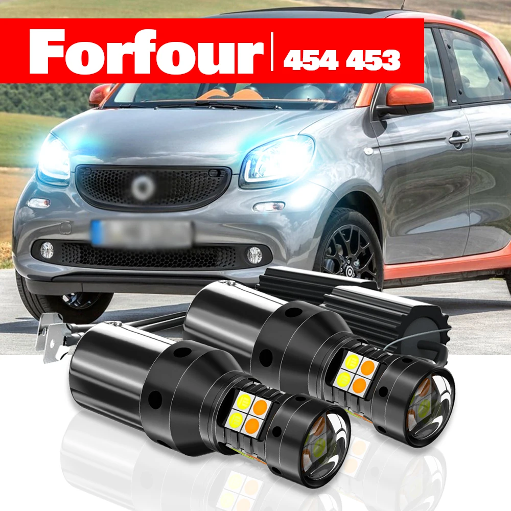 

For Smart Forfour MK1 454 2004-2006 MK2 453 2015-2019 Accessories 2pcs LED Dual Mode Turn Signal+Daytime Running Light DRL