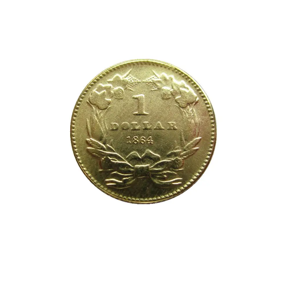 

1864 $1 позолоченная копия монеты с большой головой индийской принцессы