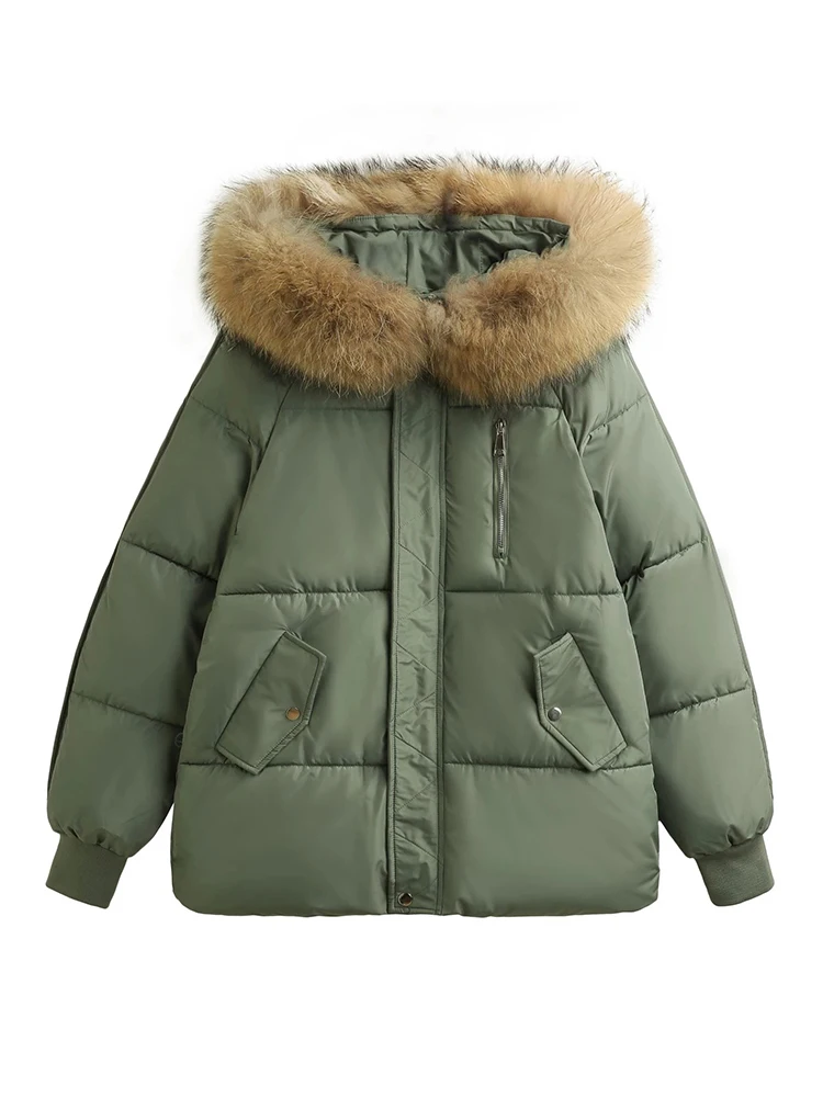 Зимняя пуховая куртка женские парки большого размера с капюшоном однотонные