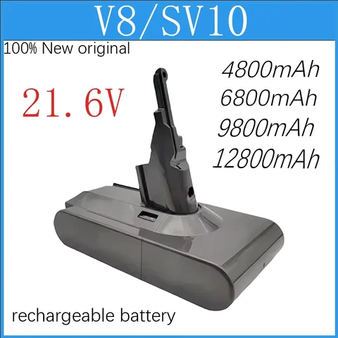 Литиево-ионная батарея для Dyson V8 Absolute SV10 lpega 2800/3800/4800/6800/9800/12800mAh