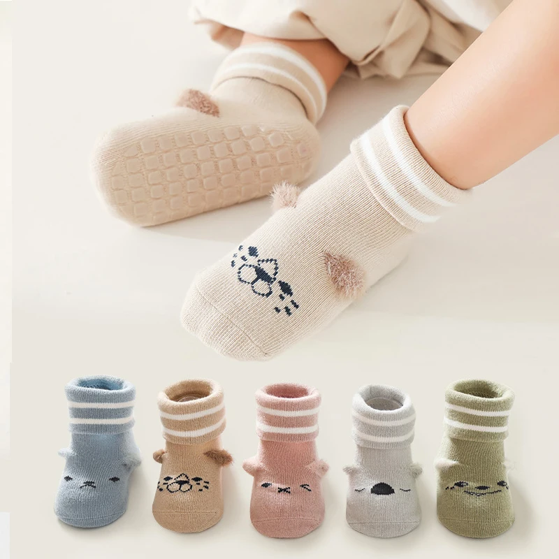 

0-3Y Cute Baby Anti-Slip Socks Autumn Cartoon Baby Toddler Floor Sock Cotton Non-slip Children's Socks Newborn Boys Girls Socka