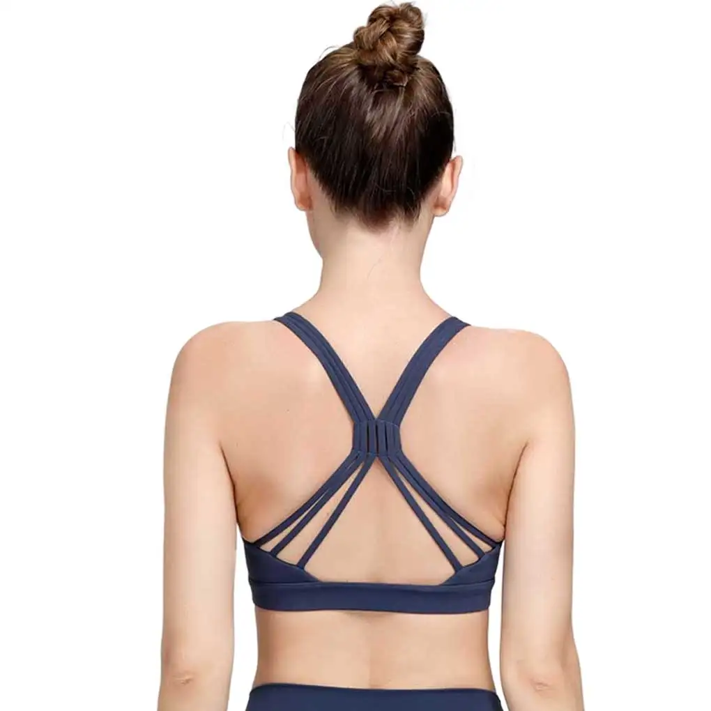 

Women Sports Bra Side Breast Elastic Bralette Strappy Vest Gym Running