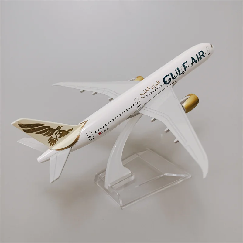 

16cm Bahrain Airways GULF Air Boeing 787 B787 Airlines Alloy Metal 1:400 Scale Diecast Airplane Model Plane Aircraft with Holder