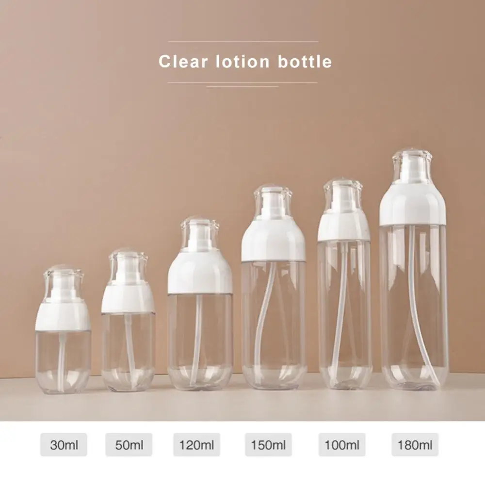 

1PCS 30/50/100/120/150/180ML Refillable Bottles PETG30 Material Spray Lotion Press Bottle Mini Empty Portable Travel Accessories