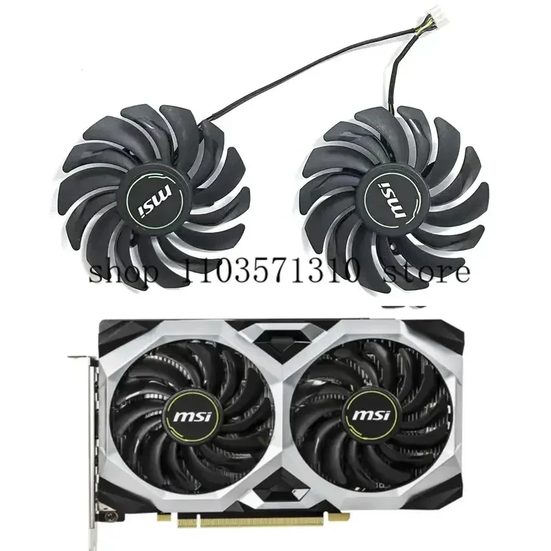 Фото Вентилятор для видеокарты 87MM PLD 092110 S12HH 4PIN DC 12V 0.4A GTX 1660 GPU для MSI Geforce GTX 1660 Super 1660Ti RTX 2060 Ventus XS OC Cooling zm №1