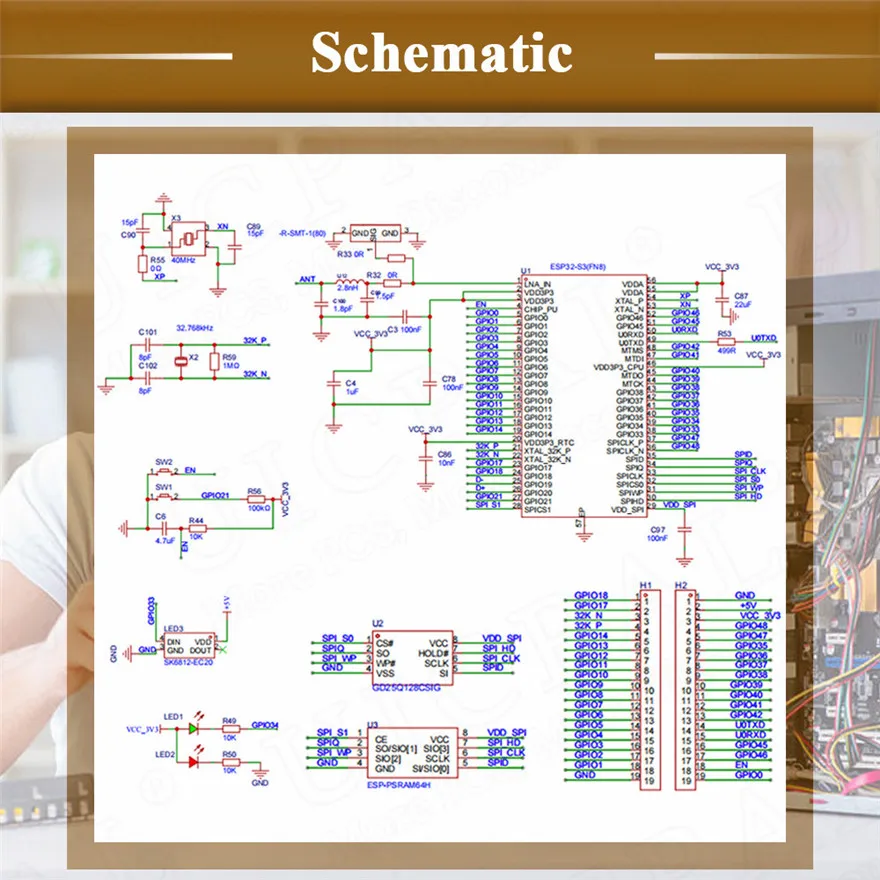 ESP32-S3 макетная плата 2 4G Wifi BT модуль с микрофоном OV2640 камеры 16 Мб FLASH 8 PSRAM Новая