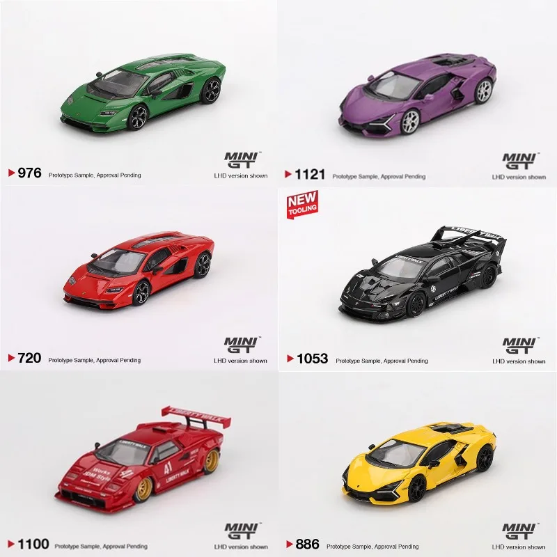 Фото В наличии: Коллекция литых моделей автомобилей MINI GT 1/64 Lamborghini, модели LB Widebody и Stock Hypercar. №2