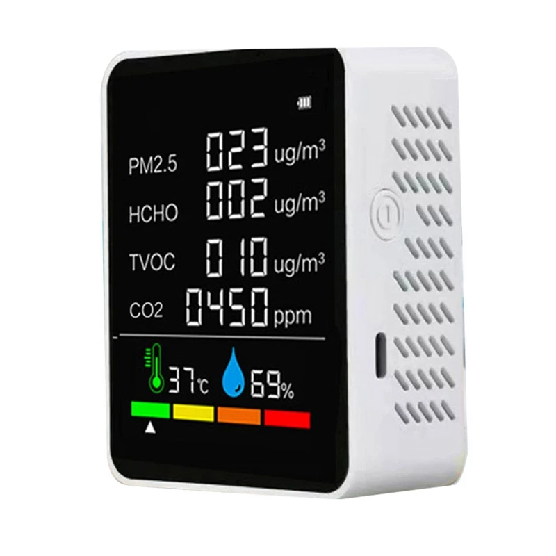 

New 9 In 1 Digital Temperature Humidity Tester PM2.5 PM10 HCHO TVOC CO CO2 Meter Wifi LCD