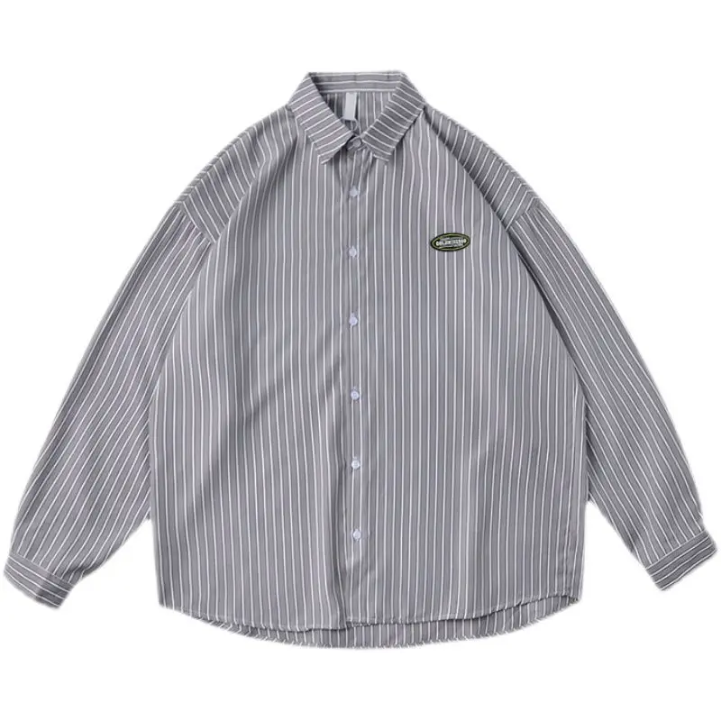 

Рубашка мужская с длинным рукавом, в полоску, свободного покроя