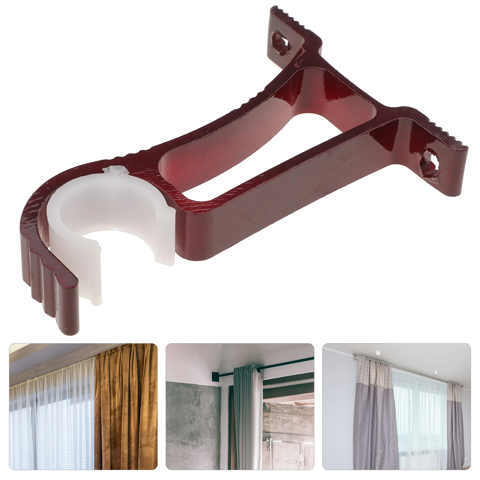 

4pcs Practical Aluminum Alloy Curtain Rod Holders Blind Curtain Rod Bracket Brackets For Curtain Rods