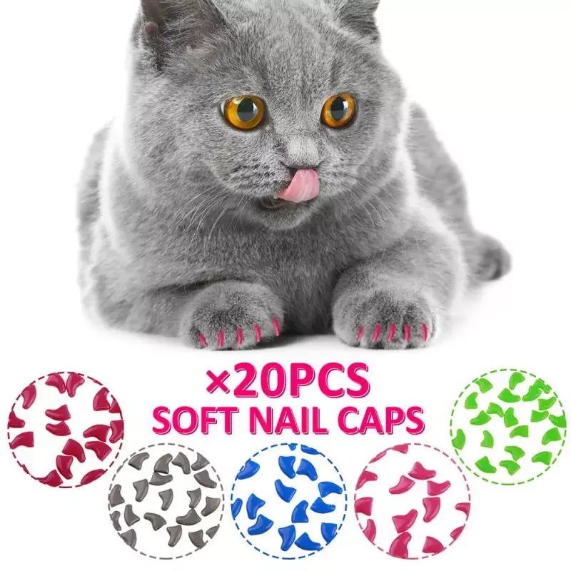

2023NEW PCS Silicone Soft Cat Nail Caps Anti- Scratch Colorful Cat Paw Claw Pet Nail Protector Cat Nail Cover Cat Grooming Suppl