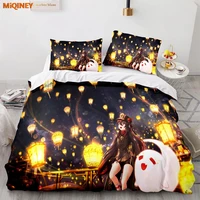 miqiney genshin impact bedding set single twin full queen king size game anime bed set aldult kid bedroom duvetcover sets