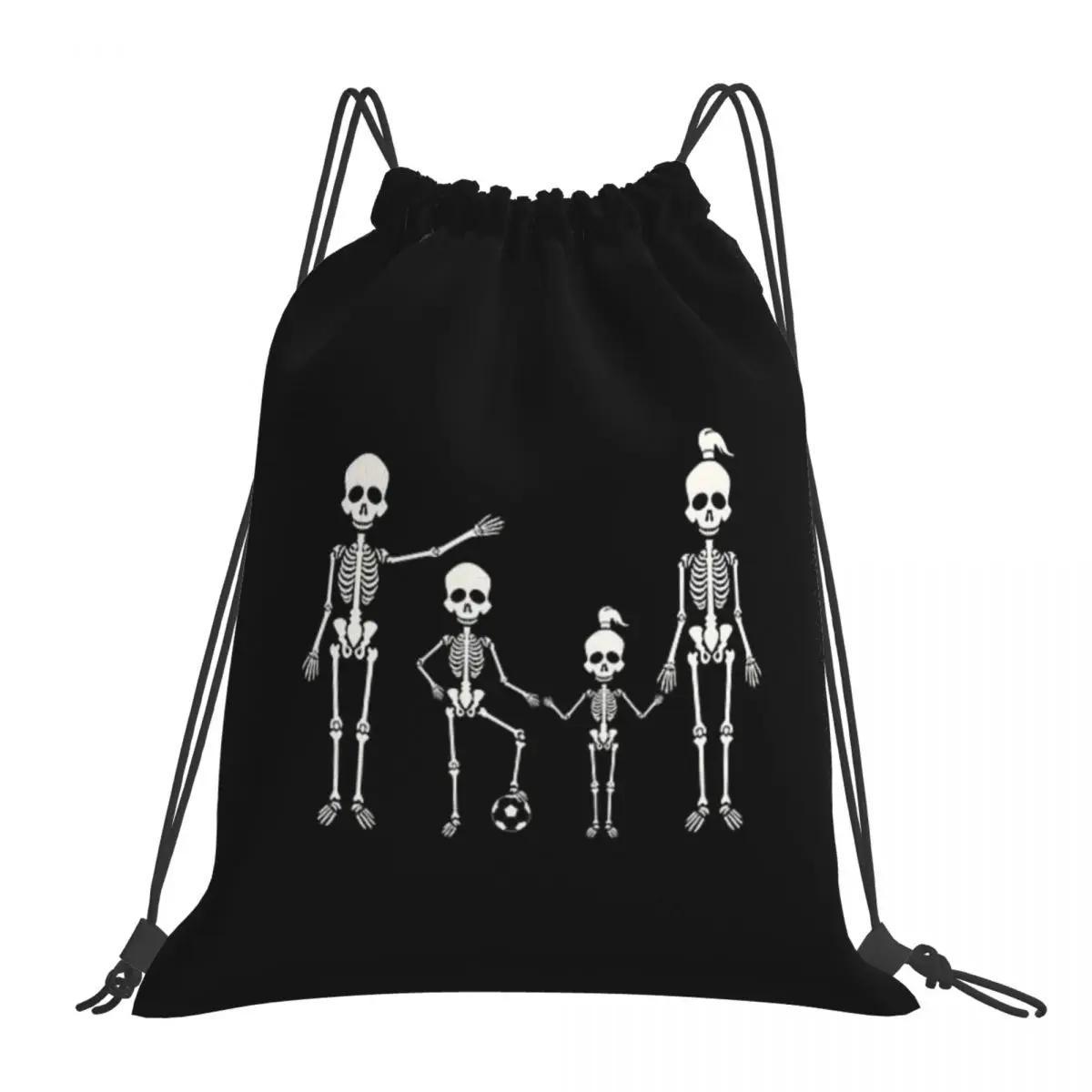 

Семейные рюкзаки Happy Skull, многофункциональные портативные сумки на шнурке, сумка на шнурке с карманами для обуви, сумки для книг для мужчин и женщин