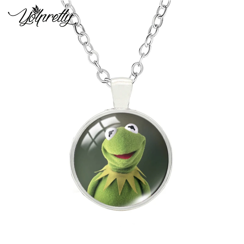 Kermit the Frog Miss свинья Gonzo Стеклянные Подвески Кабошон ожерелье Модные ювелирные