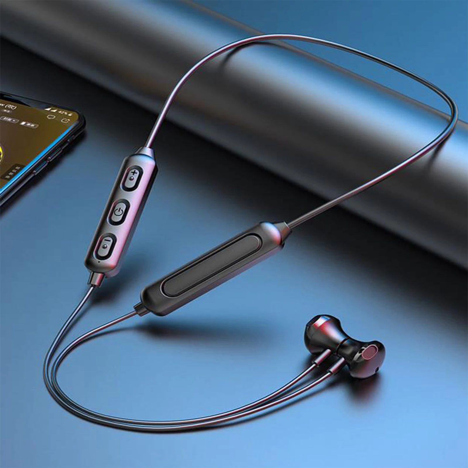 

Neckband Wireless Bluetooth Headphones Stereo Bass In Ear with Microphone Earphones IPXWaterproof Sports Running Headset