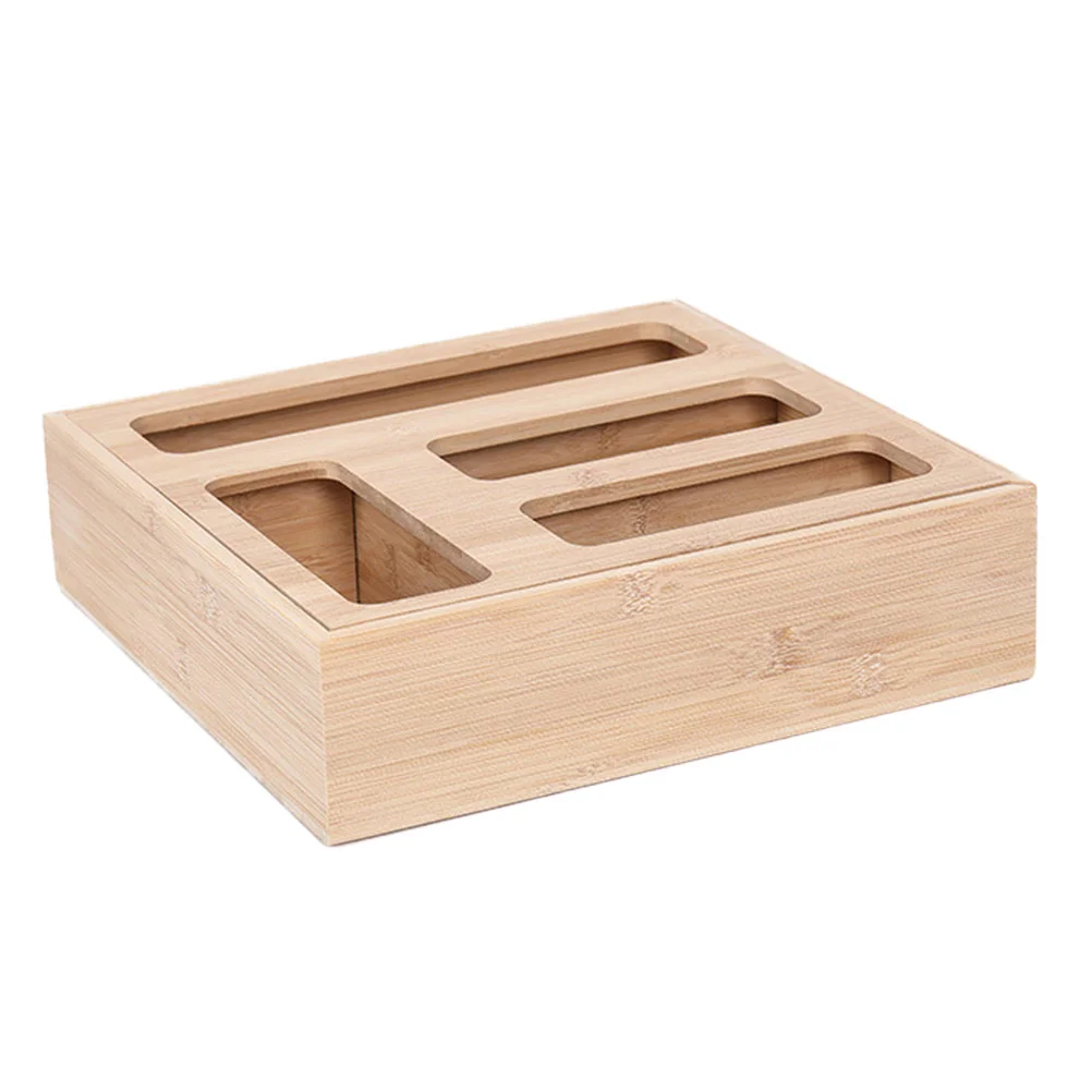 

Household Garbage Bag Organizer Wooden Garbage Bag Holder Kitchen Supply