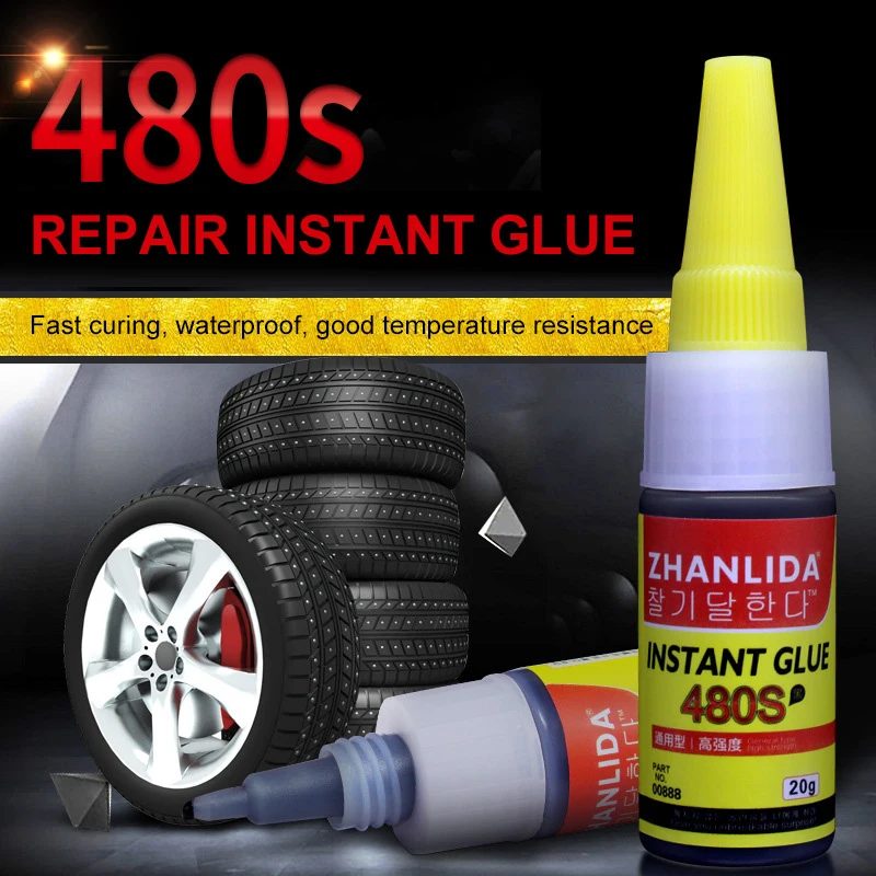 

20g Car Rubber Repair Tire Glue Adhesive Black Super Glue Mighty Tire Repair Glue Automobile Seal Tire Repair Glue 480s