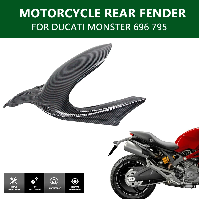 Motorcycle for Ducati Monster 696 795 Accessories ABS Carbon Fiber Modified Rear Mudguard Splash Guard Rear Fairing Kit