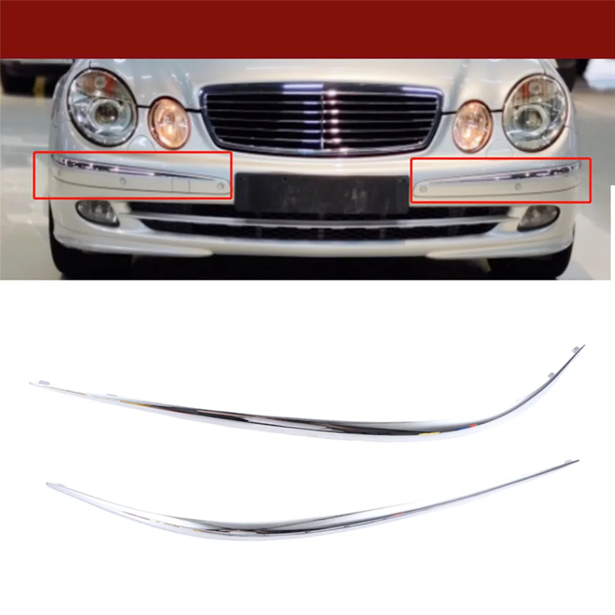 Передний бампер хромированная полоса отделка молдинг для Mercedes Benz E Class W211 2118800912