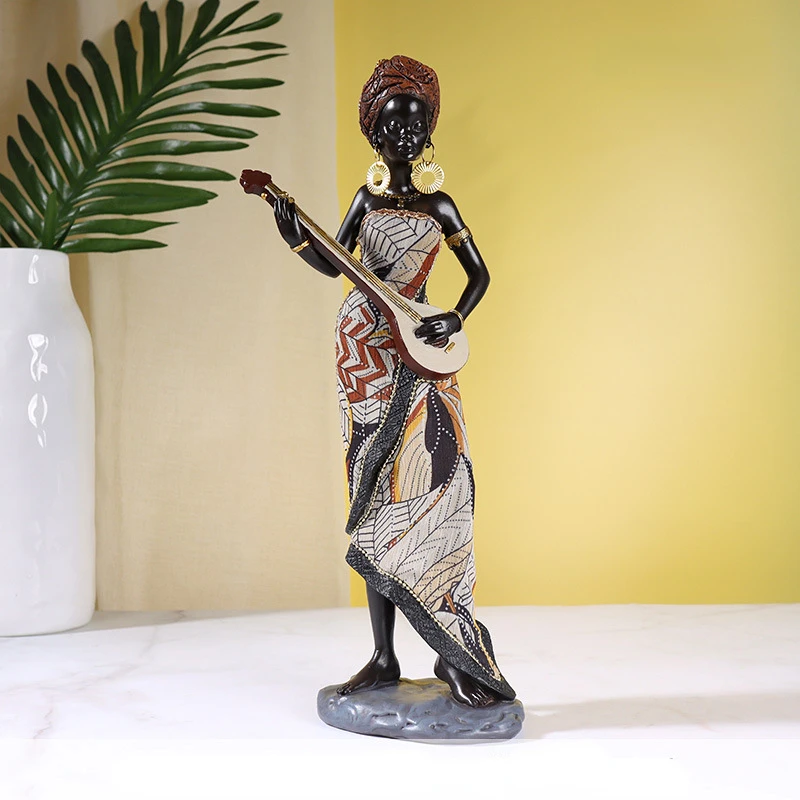

African Woman Retro Ornaments, Exotic Living Room, Porch, Wine Cabinet, Creative Home Decoration Crafts, Statue Art Sculpture
