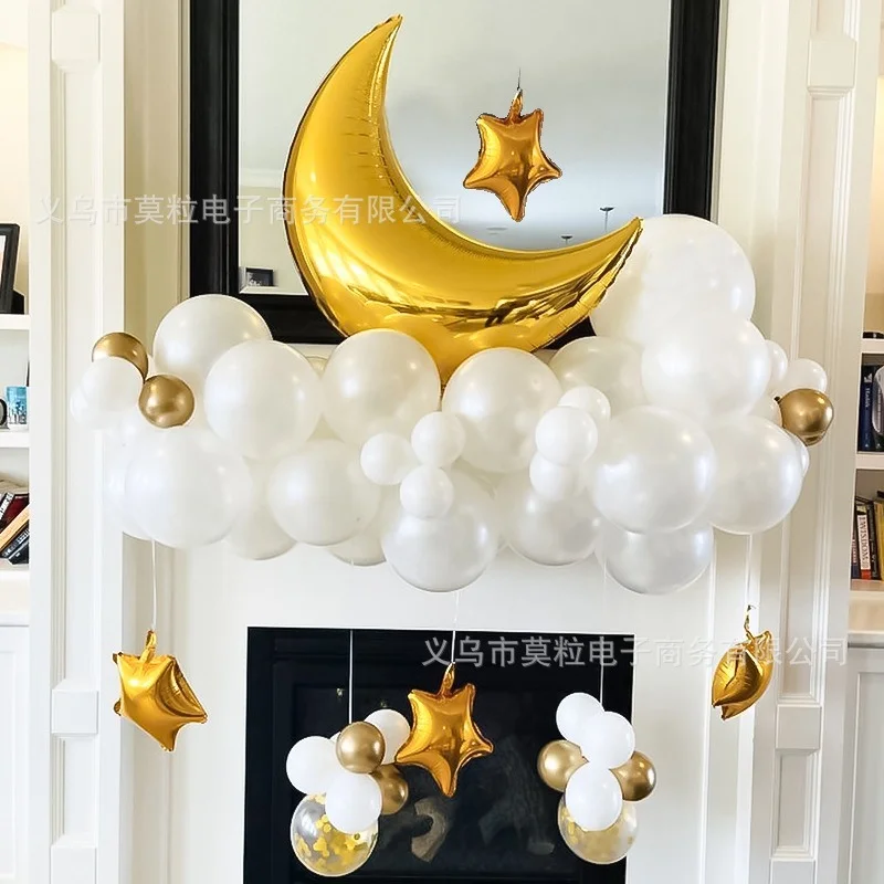 Moon Star Balloons Set DIY Home Decor Muslim Festival EID Mubarak Ramadan Kareem Birthday Party Globos Kids