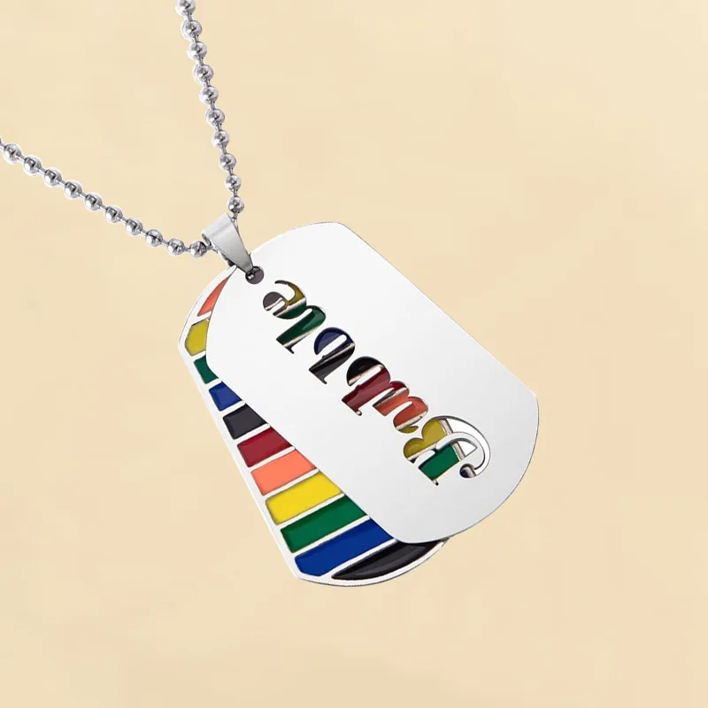 Радужное ожерелье Pride для геев лесбиянок любовник равноценность двухслойная