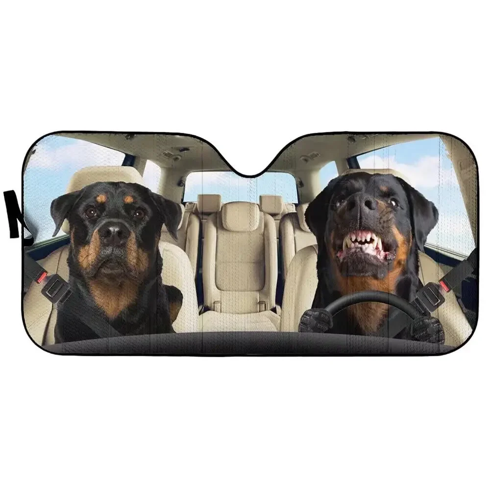 Greture Rottweiler Dog Driver Автомобильный солнцезащитный козырек для лобового стекла