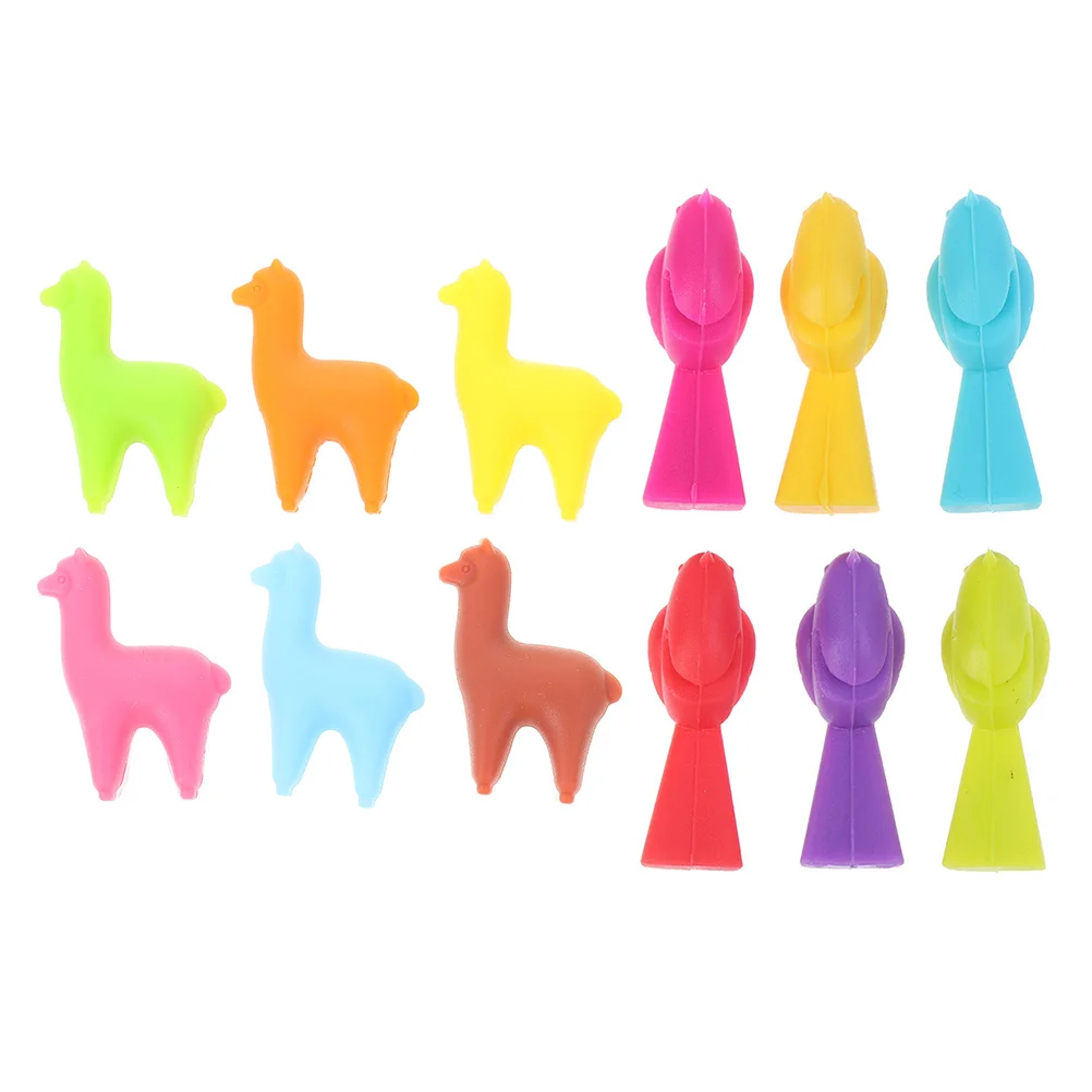 

12Pcs Party Animal-shaped Glass Markers Silicone Drink Markers Cocktail Markers