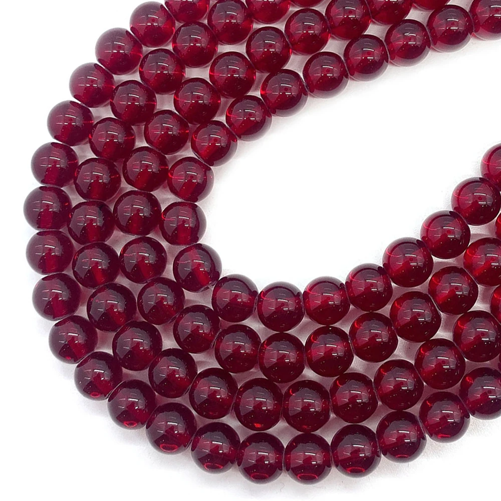

Natural Stone Garnet Round Bead 6 8 10mm Loose Spacer Beads Crystal Charms for Jewelry Making DIY Necklace Bracelet Accessories