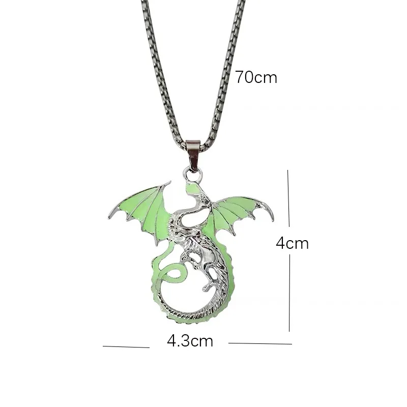 Светящийся дракон ожерелье панк светящаяся ночь ФЛУОРЕСЦЕНТНОЕ античное
