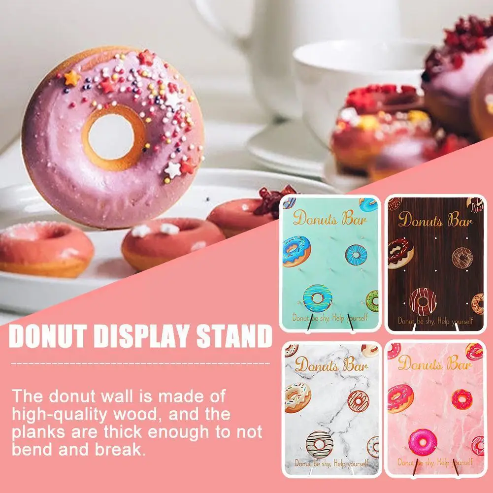 Donuts Wall Stands Board DIY Wood Doughnuts Stands Cake Dessert Party Decor Holder Birthday Party Tool Wedding Display Brid W1V2