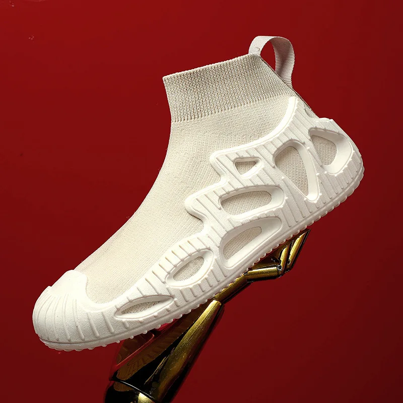 Новые летающие тканые туфли большого размера спортивная повседневная дышащая