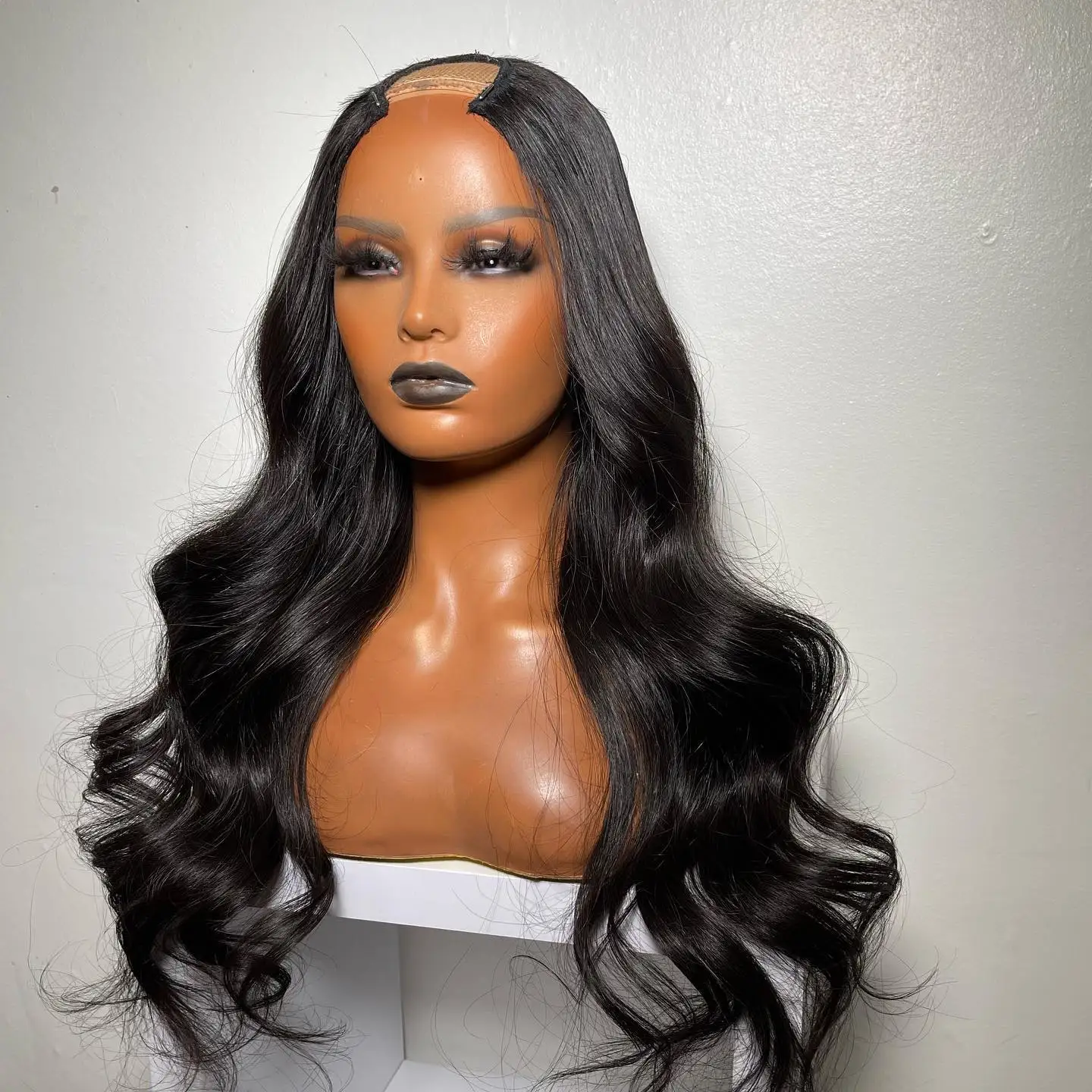 Natural Black Free Part 24 inch Long Body Wave U Part Wig European Remy Human Hair Wigs Glueless Jewish Soft Wig For Black Women