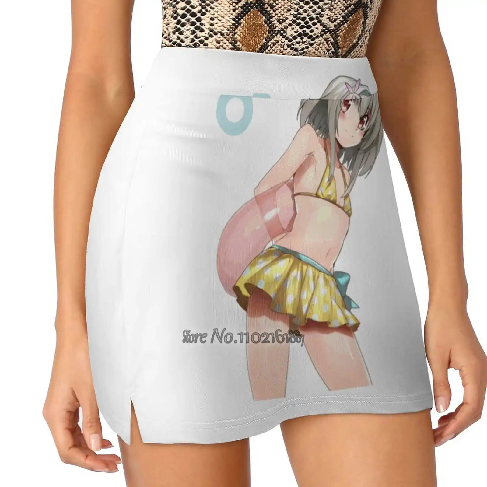 

Yohane Fake Two-Piece Hakama Skirt Women Pencil Skirts Workout Sports Mini Skirt Cute Boy Trap Feminine Male Symbol Blue White