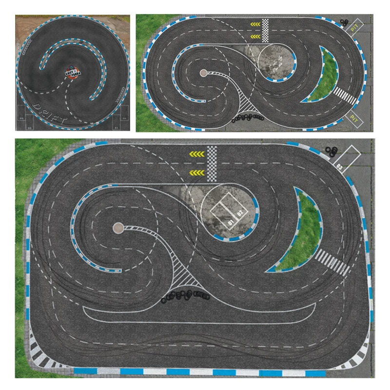 

RC Car Simulation Race Track Drift Runway Racetrack for 1/28 1/24 MINI-Z RW00 DRZ AMG GLD BMX 4WD Professional Drift Track